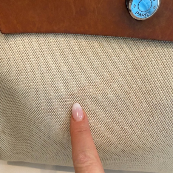 Hermes Herbag Backpack 2 Bags in 1 Beige Canvas and Leather - Picture 7 of 15